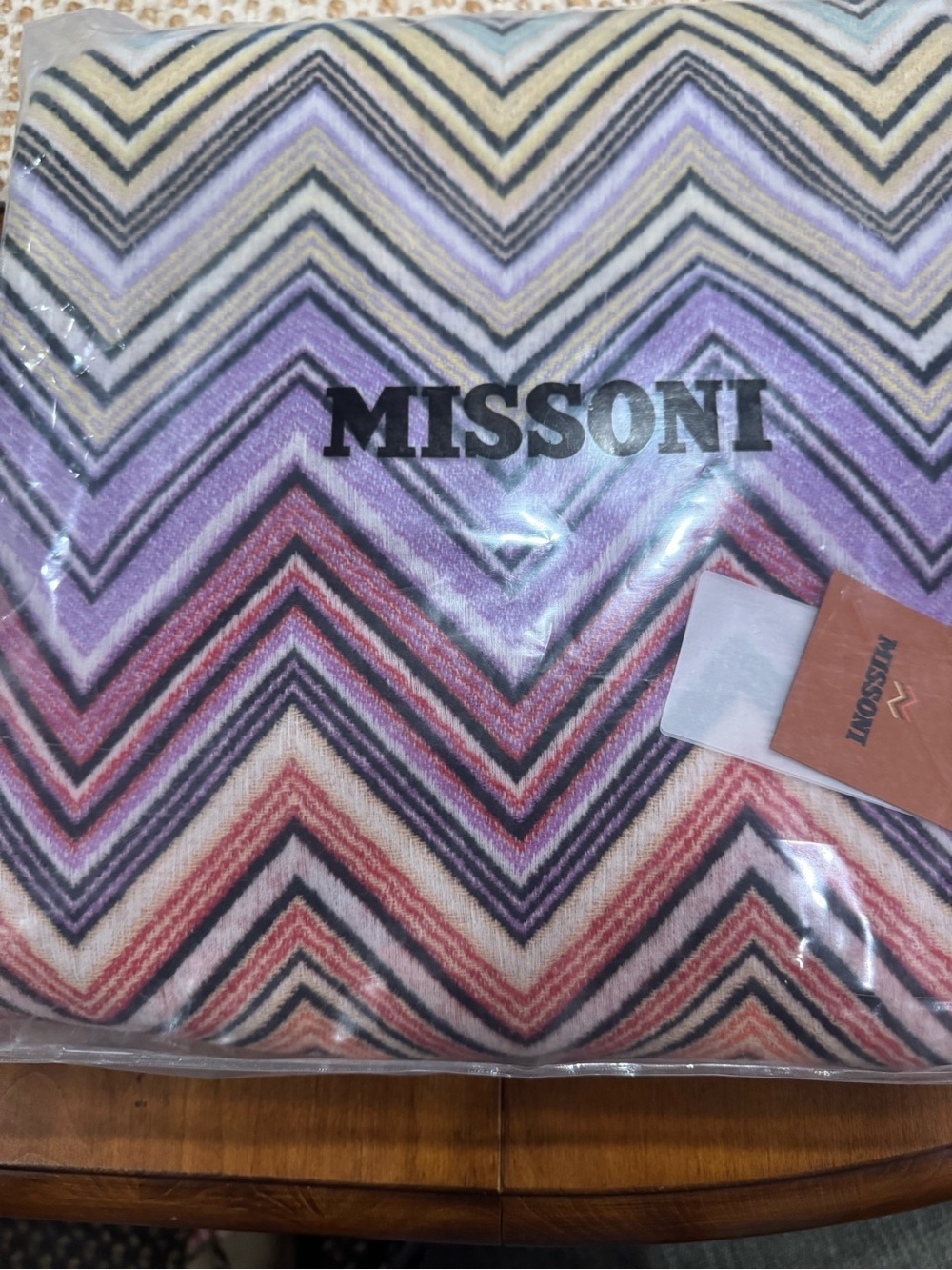 Missoni Zigzag Accent Pillow - Purple, Pink, Cream, Tan